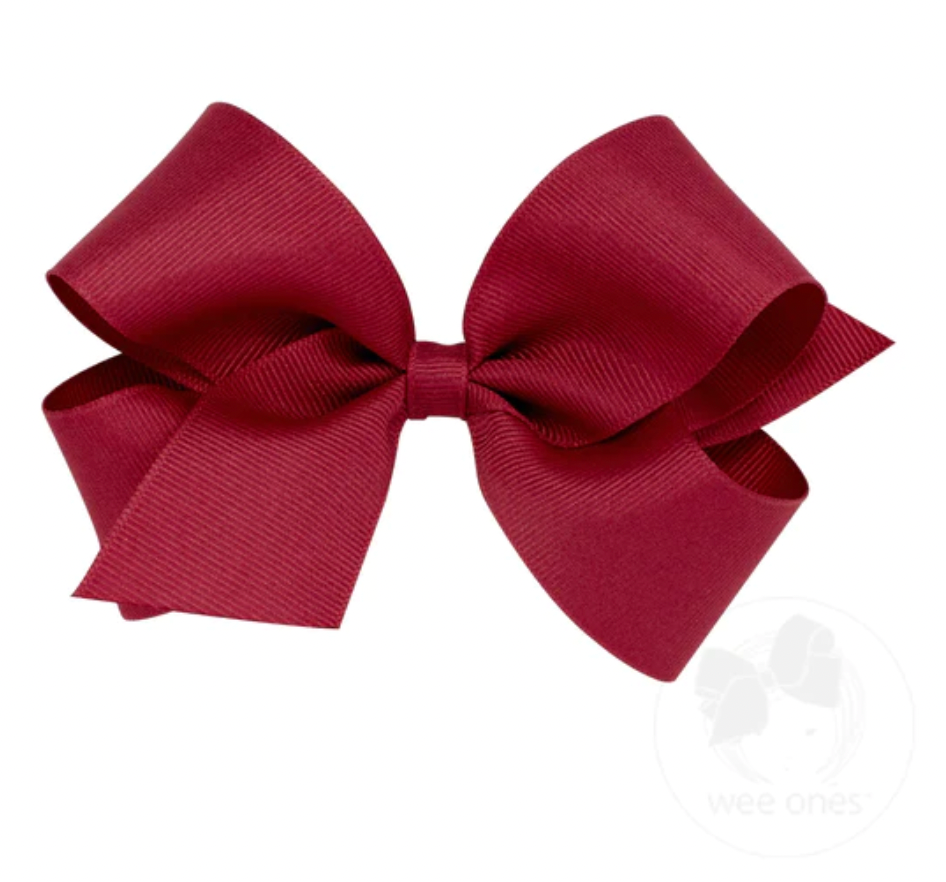 Classic Grosgrain Hair Bow- Cranberry