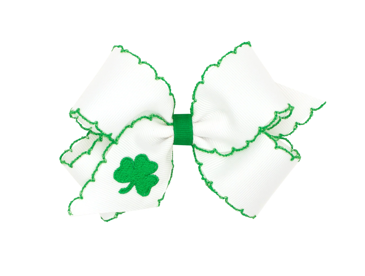 Shamrock Embroidered Moonstitch Bow