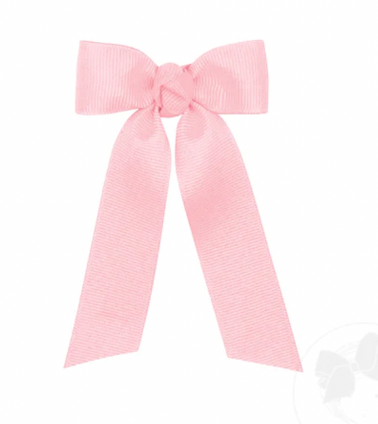 Light Pink Hair Bowtie with Knot Streamer