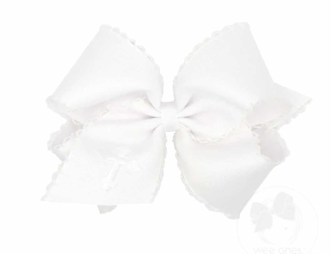 Cross Embroidered Moonstitch Bow