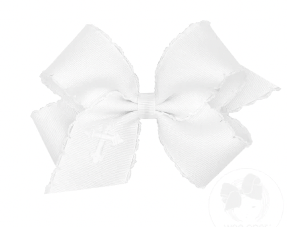 Cross Embroidered Moonstitch Bow