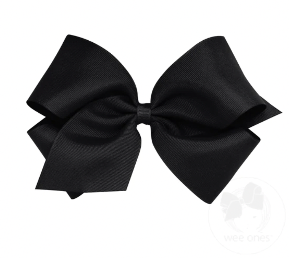 Solid Grosgrain Basic Bow - Black