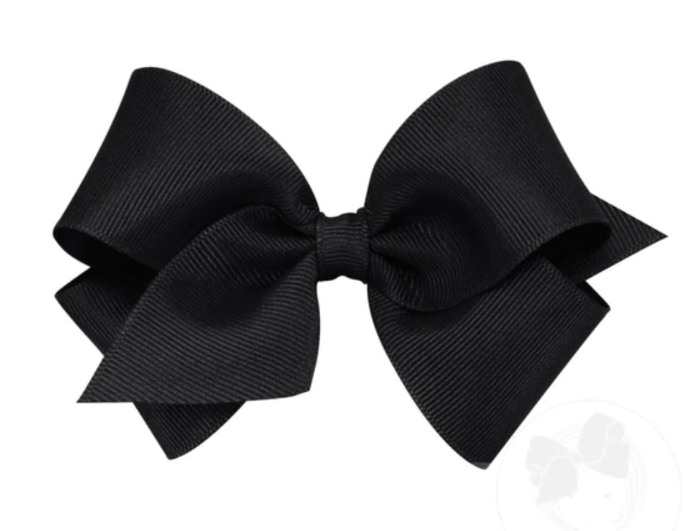 Solid Grosgrain Basic Bow - Black