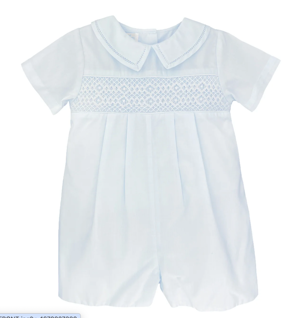 Diamond Smocked Romper - Blue