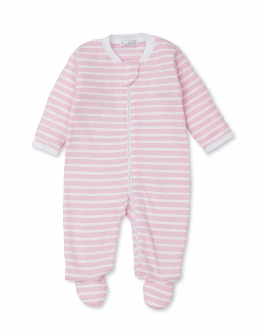 Team Stripes Pink Zip Footie