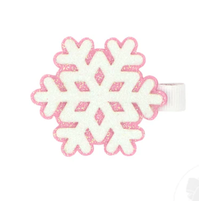 Glitter Holiday Snowflake Hair Clip