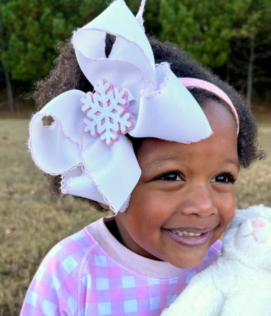 Glitter Holiday Snowflake Hair Clip