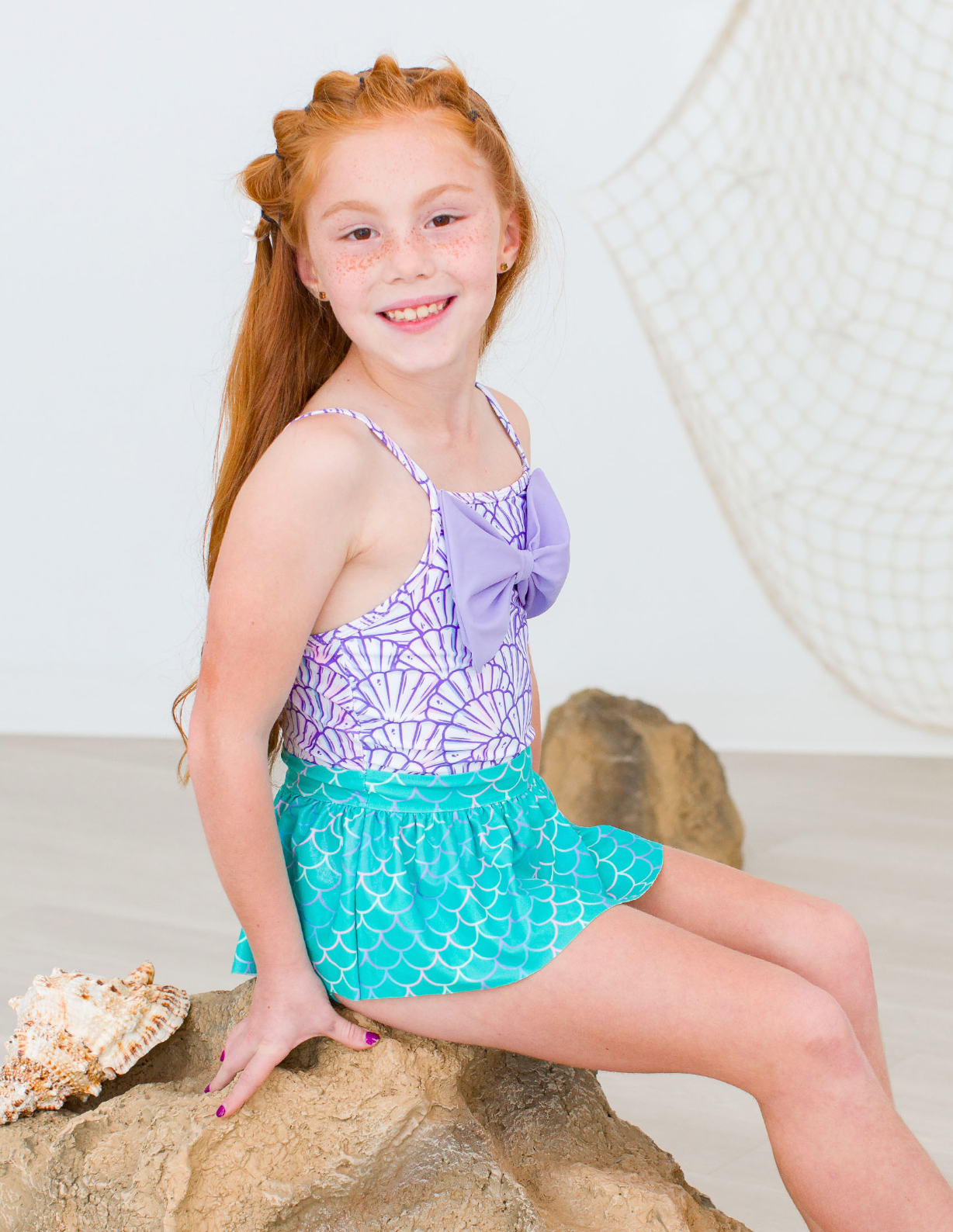 Magical Mermaid Bow Skirted One Piece