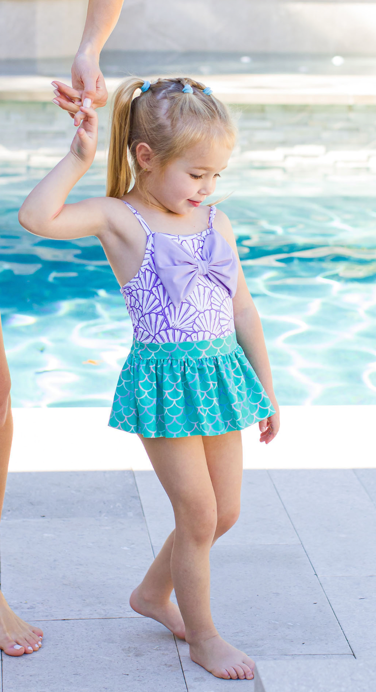 Magical Mermaid Bow Skirted One Piece