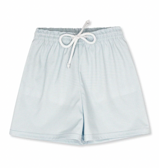 Barnes Bathing Suit - Baby Blue Minigingham