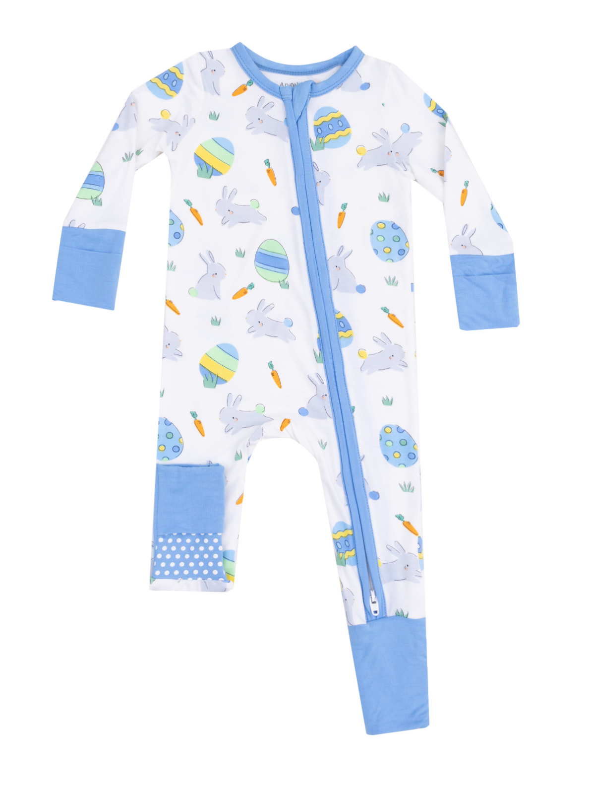 Easter Bunnies 2 Way Zipper - Blue