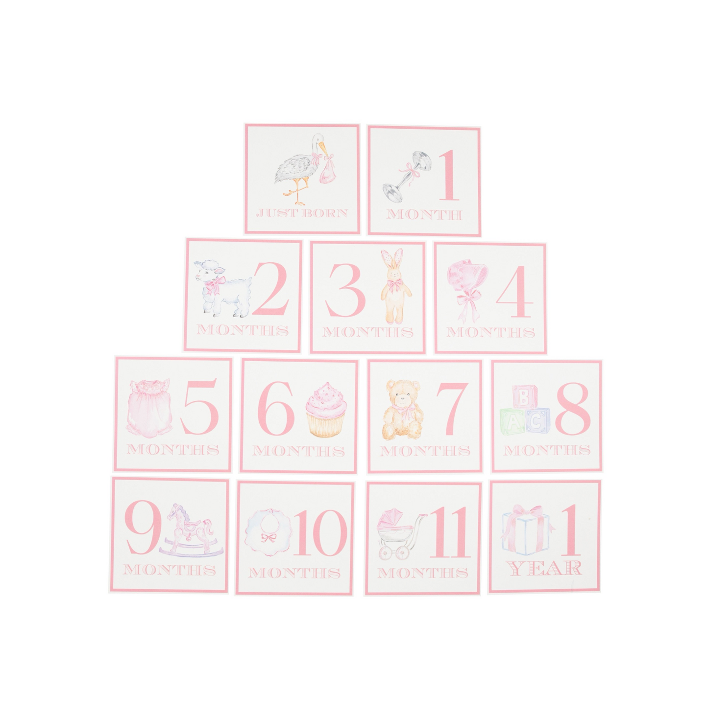Sir Proper Month Markers - Pink
