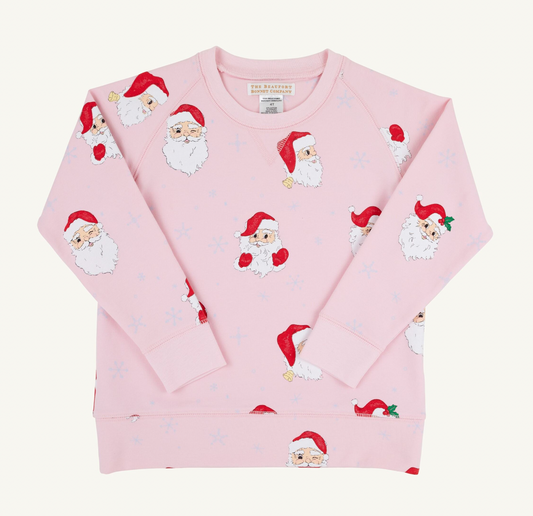 Cassidy Comfy Crewneck - Dear Santa -Palm Beach Pink