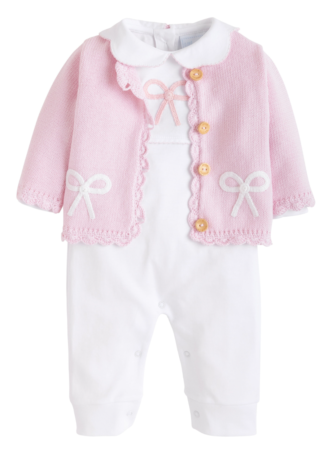Crochet Playsuit - Pink Bow