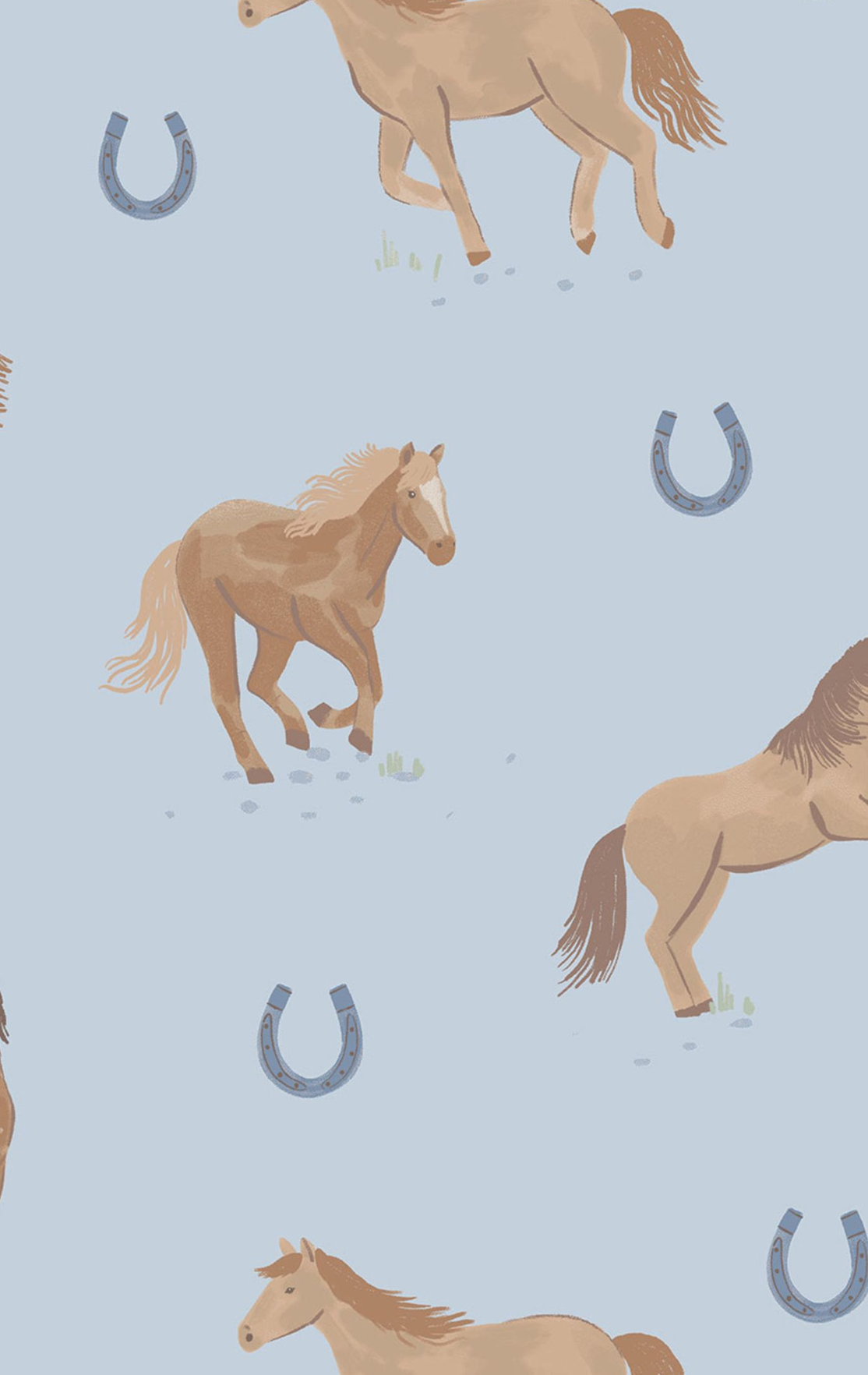 Horses - Blue - Lap Shoulder Bodysuit
