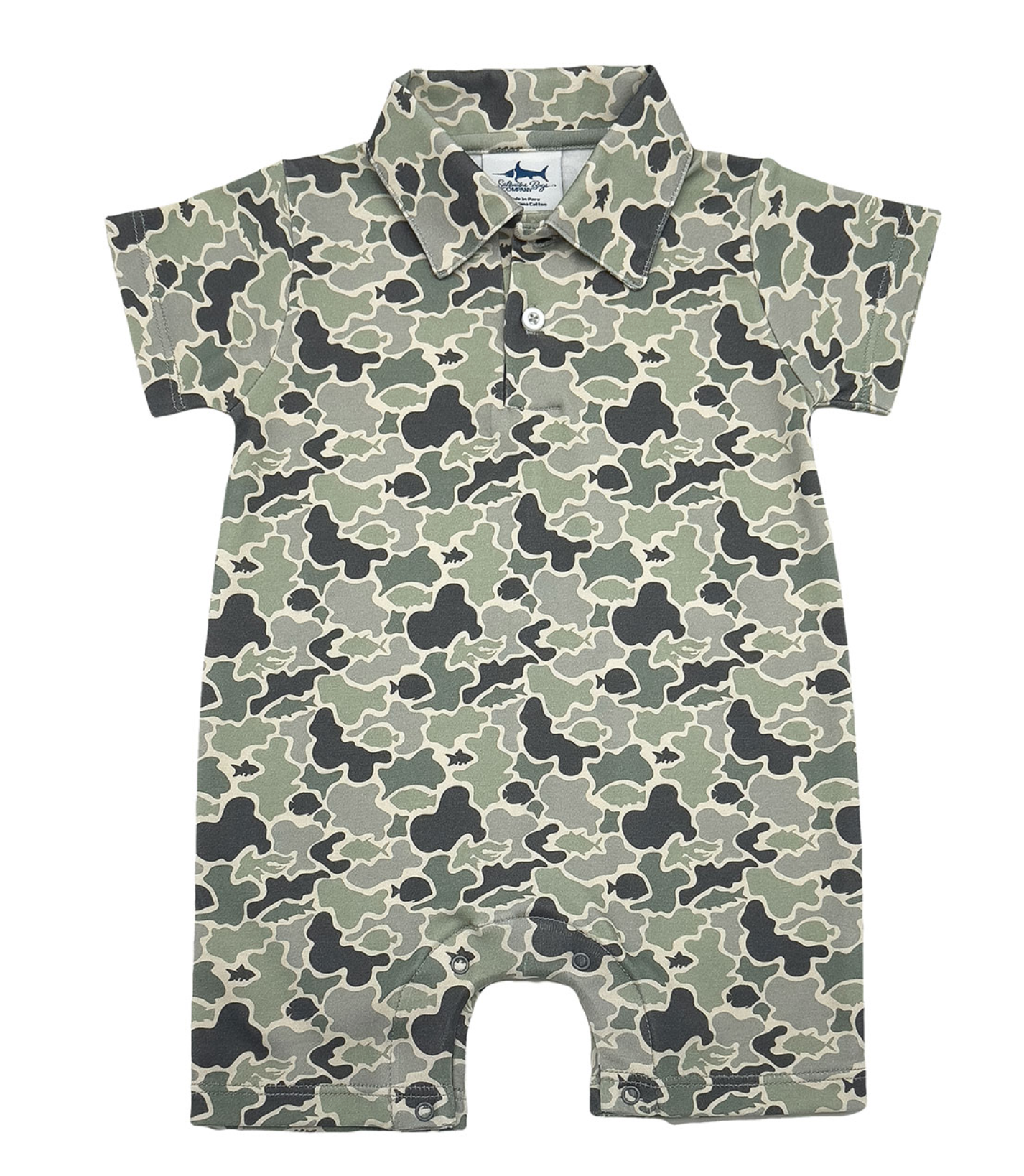 Pima Polo SS Romper - Camo
