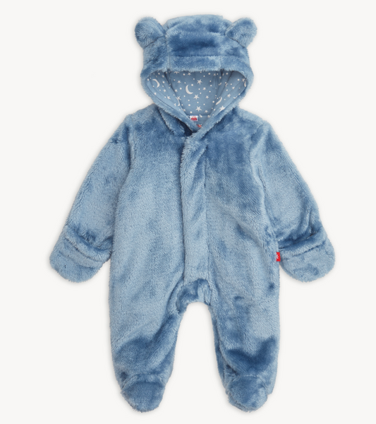 Winter Sky Minky Bear Footie