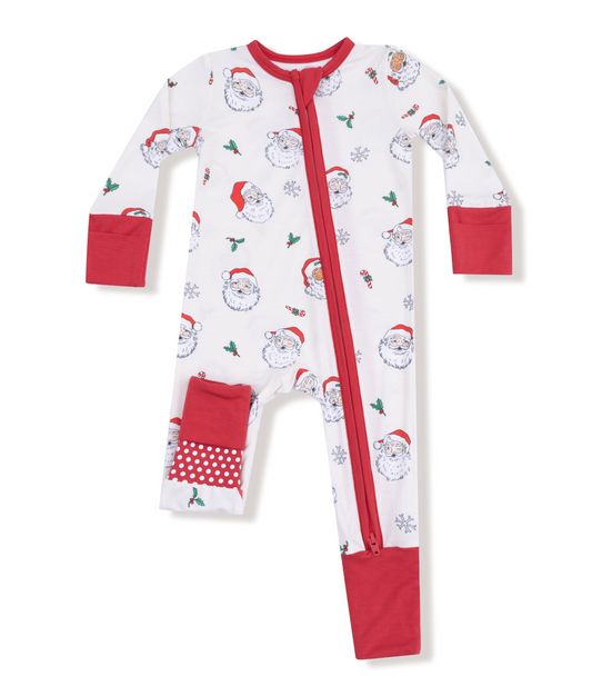 Vintage Santas - 2 Way Zipper Romper