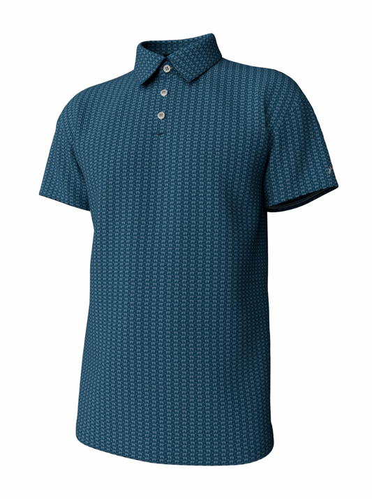 Heritage Print Performance Polo - Mallard Blue Mountain