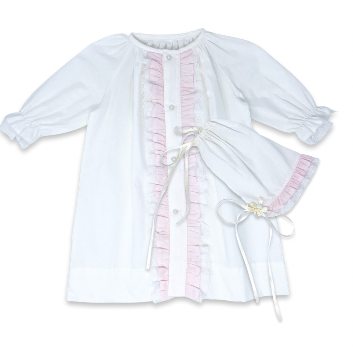 Timeless Daygown Set - Blessings White, Pink