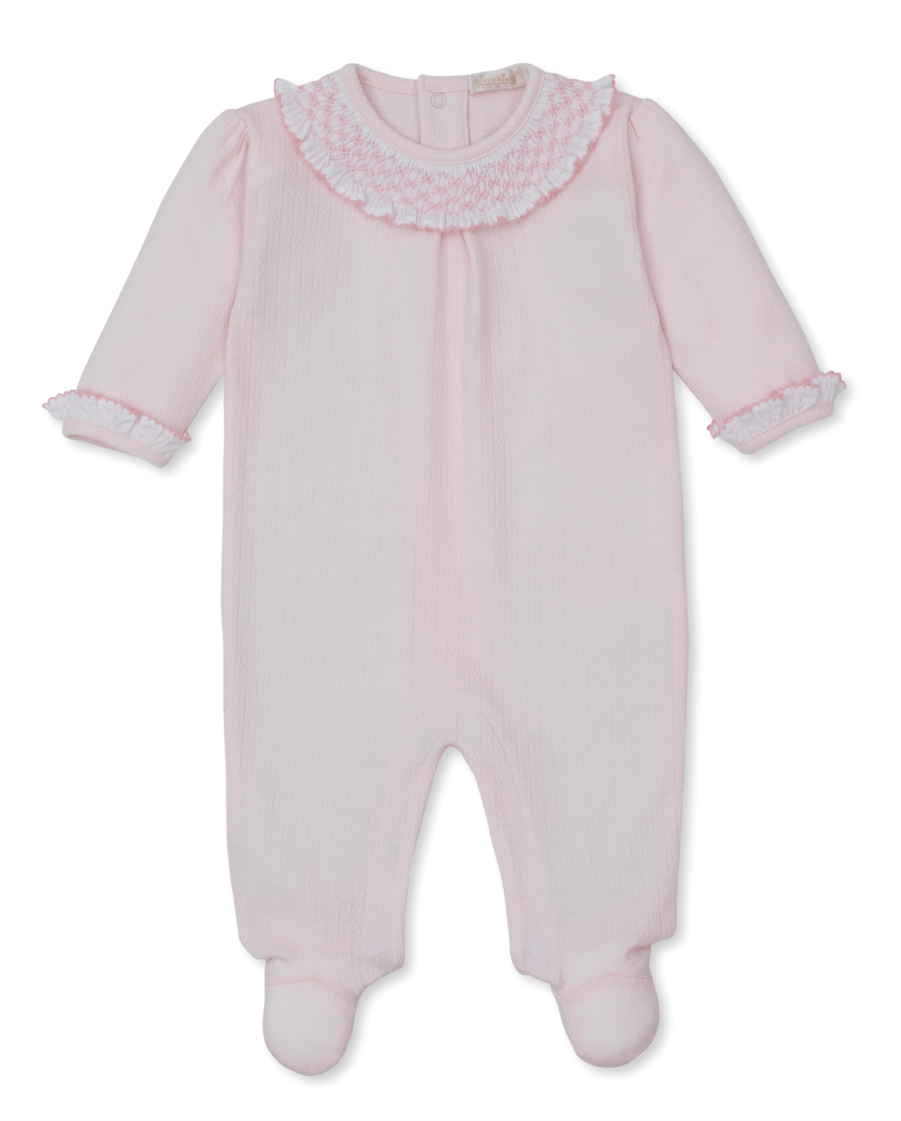 Light Pink Footie with Hand Smocking