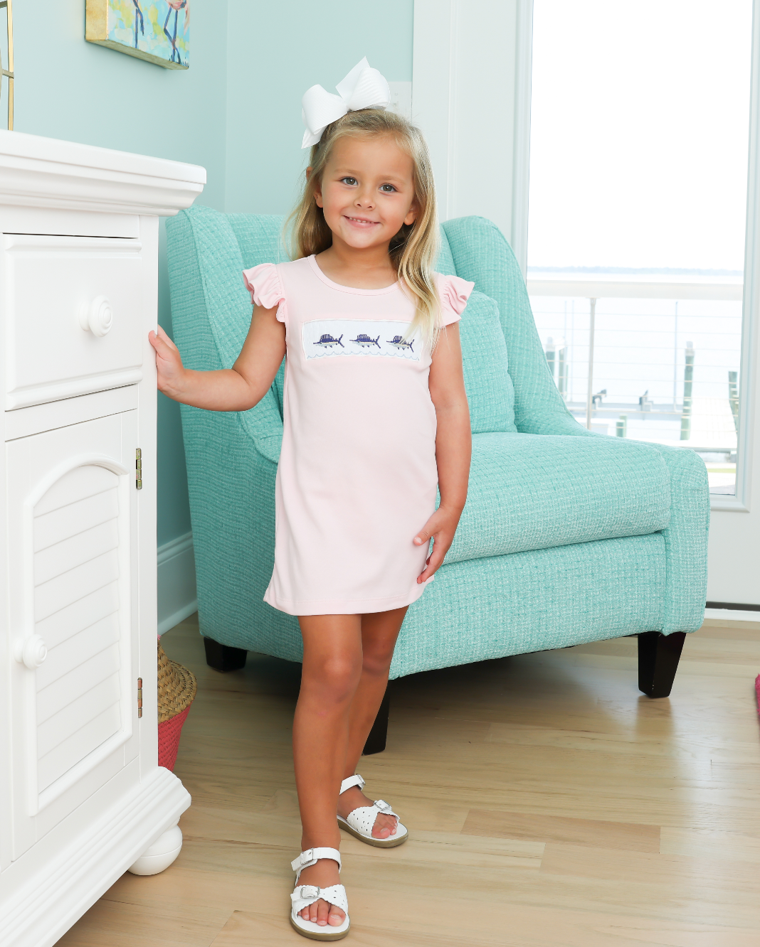 *PRE-ORDER* Smocked Dress - Sailfish Trio