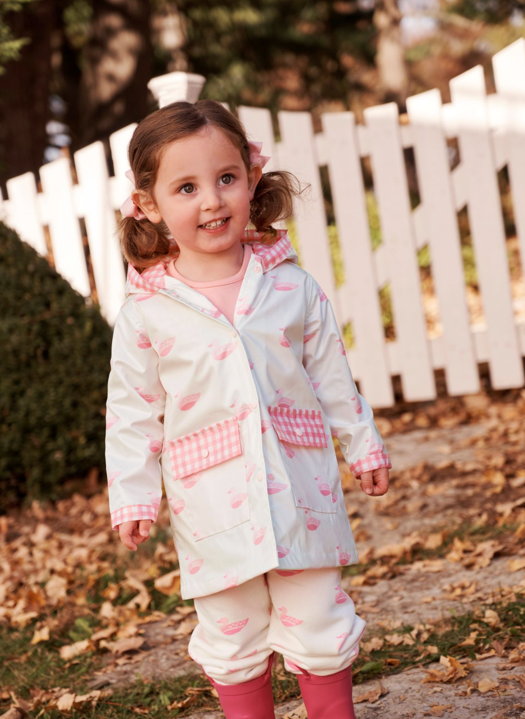 Liquid Sunshine Slicker - Merrimack Quack Quacks/Hamptons Hot Pink Gingham