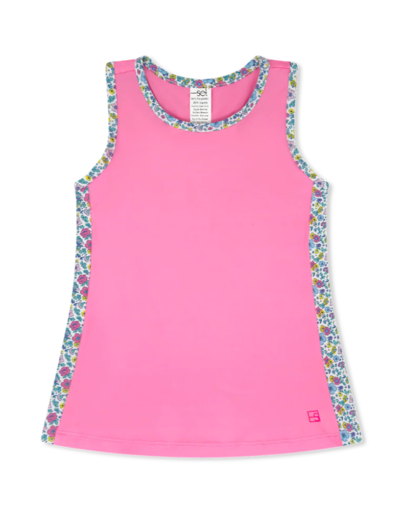 Drew Tank - Flamingo Pink/ Whimsey Wildflower
