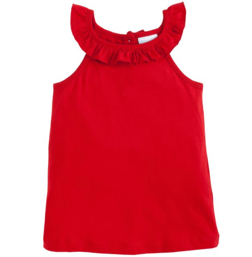 Ruffled Tank- Red