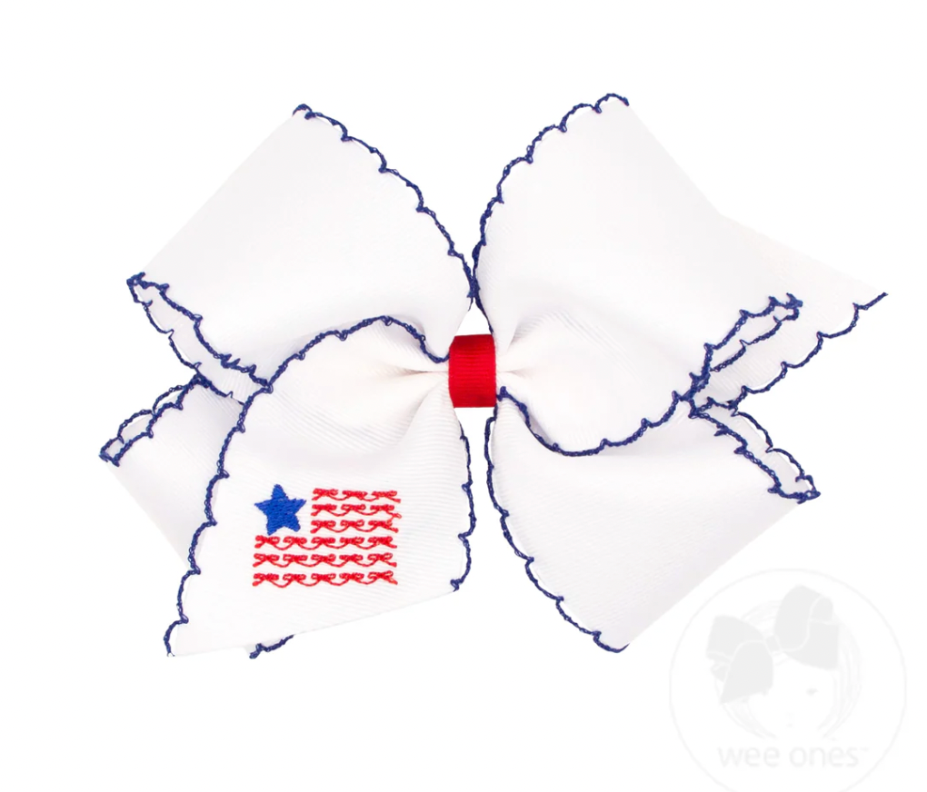 Patriotic Embroidery on Moonstitch Edge- Flag