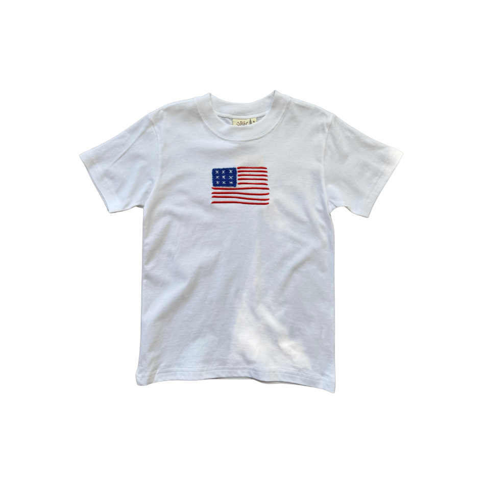 Boy's SS Tee w/ Embroidered American Flag
