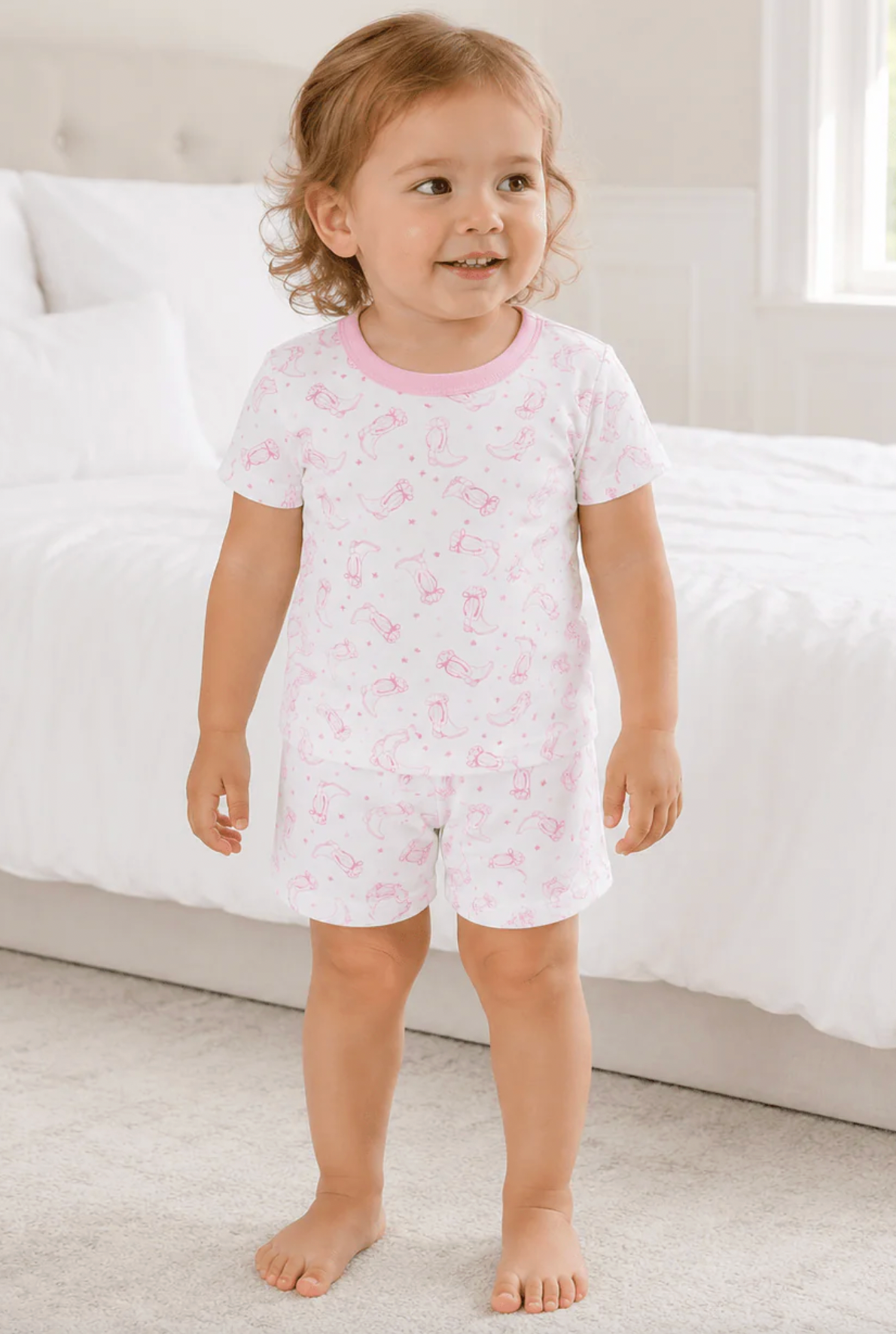 Darling Cowboy Boots Short Pajamas - Pink
