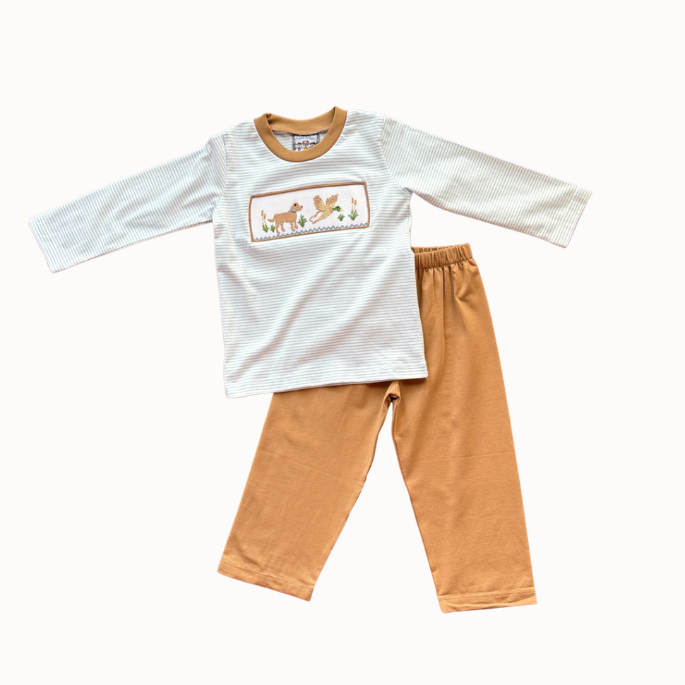 Duck Hunt Smocked Boys Pant Set
