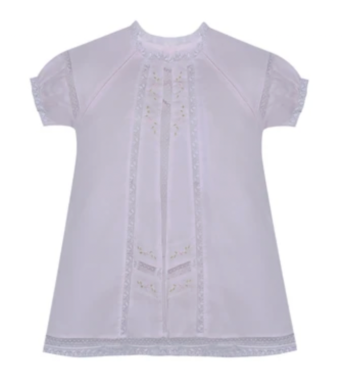 Amelia Dress- Pink w/ Embroidery