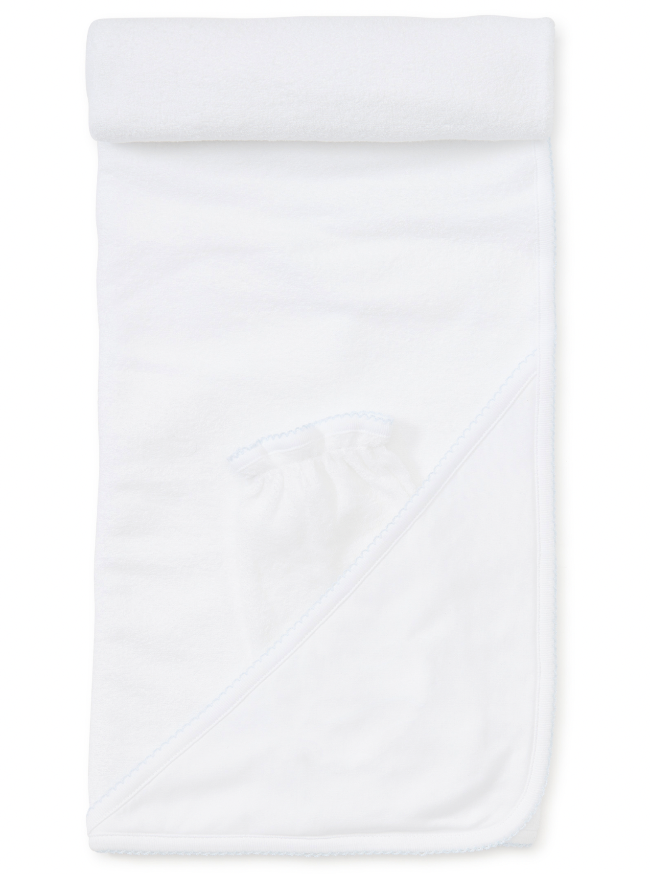 Basic Towel w/ Mitt- White/Lt. Blue