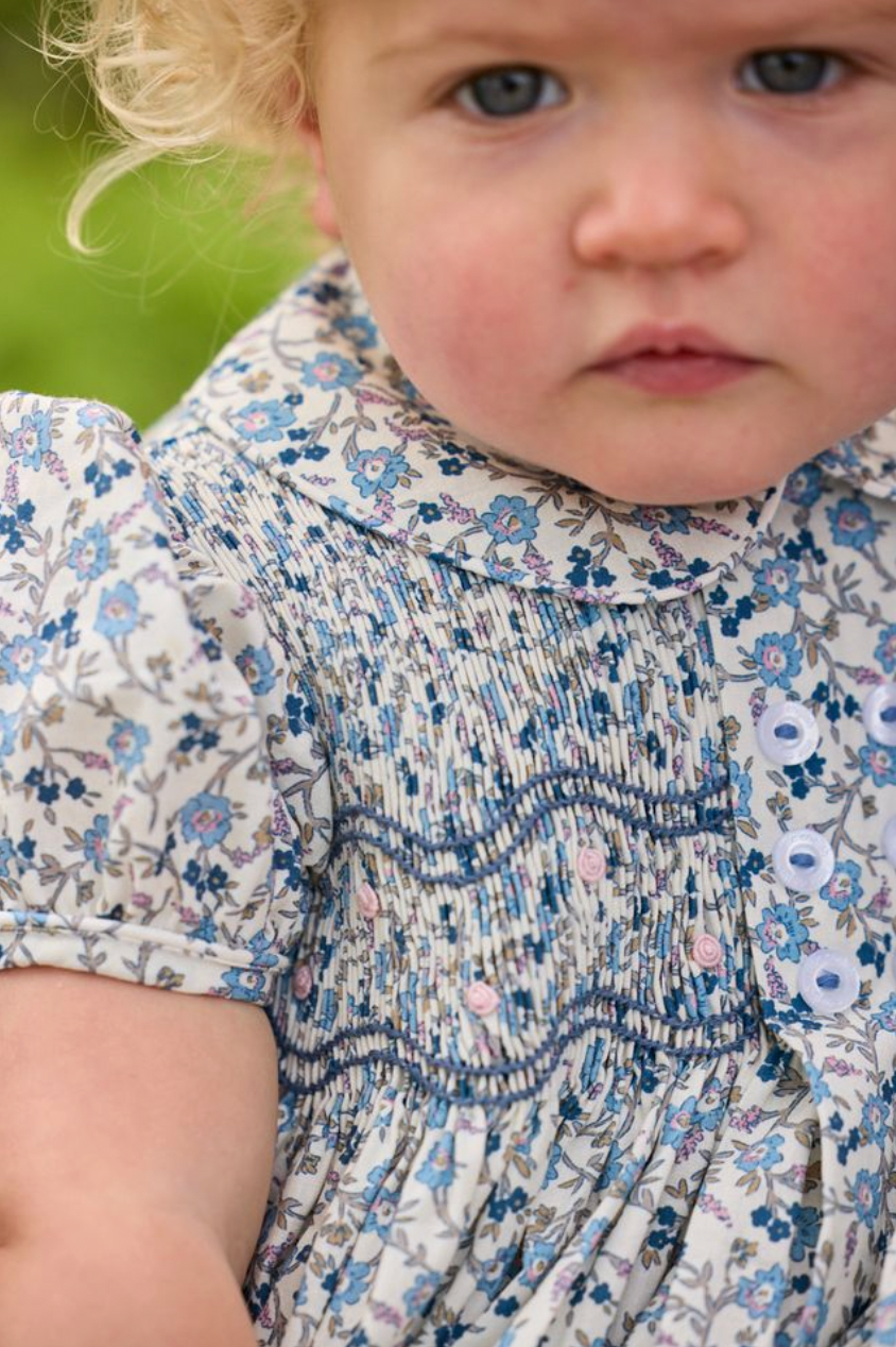 *PRE-ORDER* Smocked Bridget Bubble- Wisteria Floral