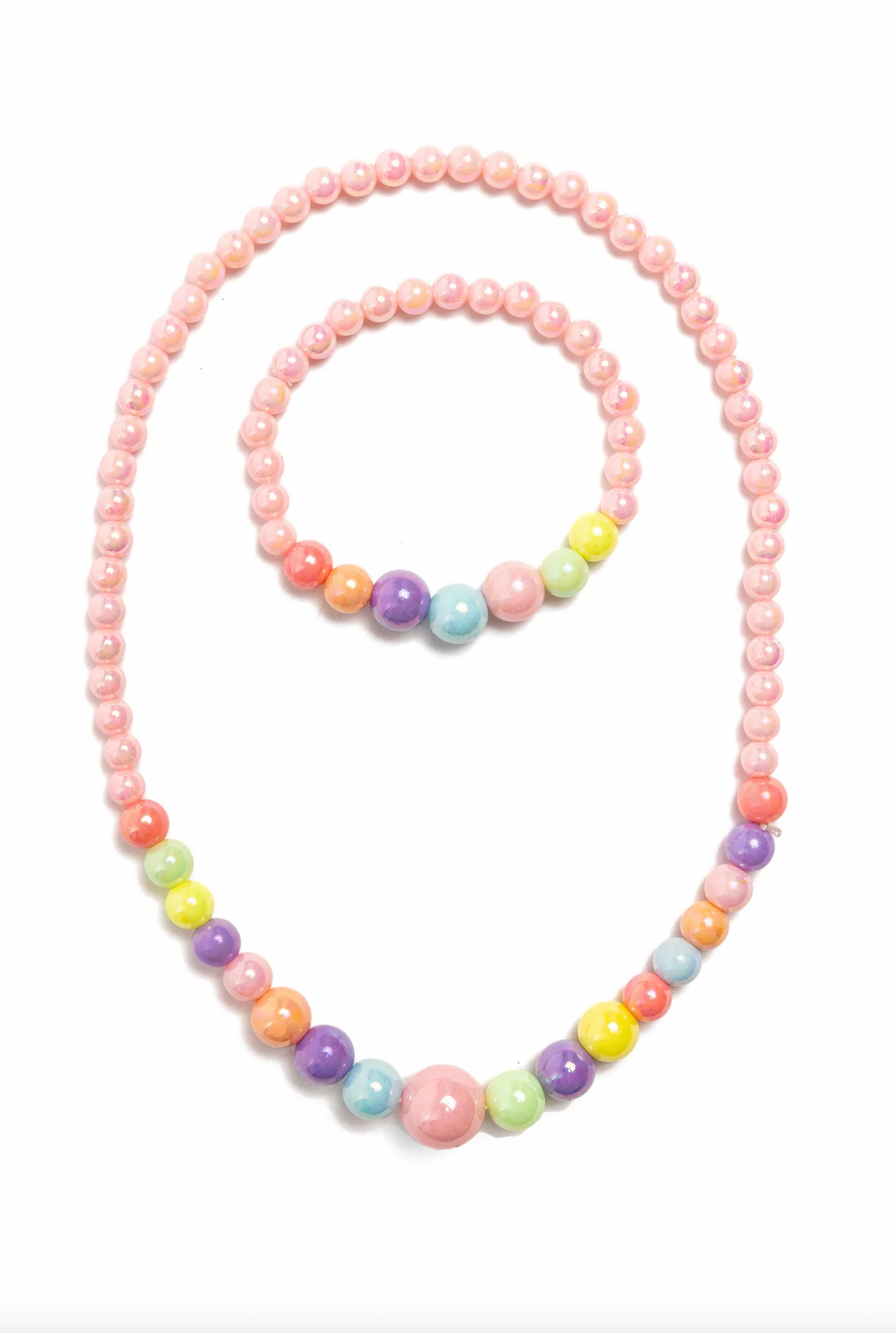Pearly Pastel Necklace & Bracelet Set- 2pc