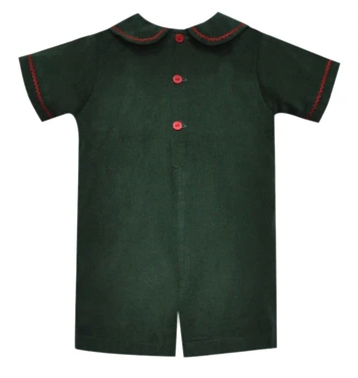 Christmas Green William Romper- Horse