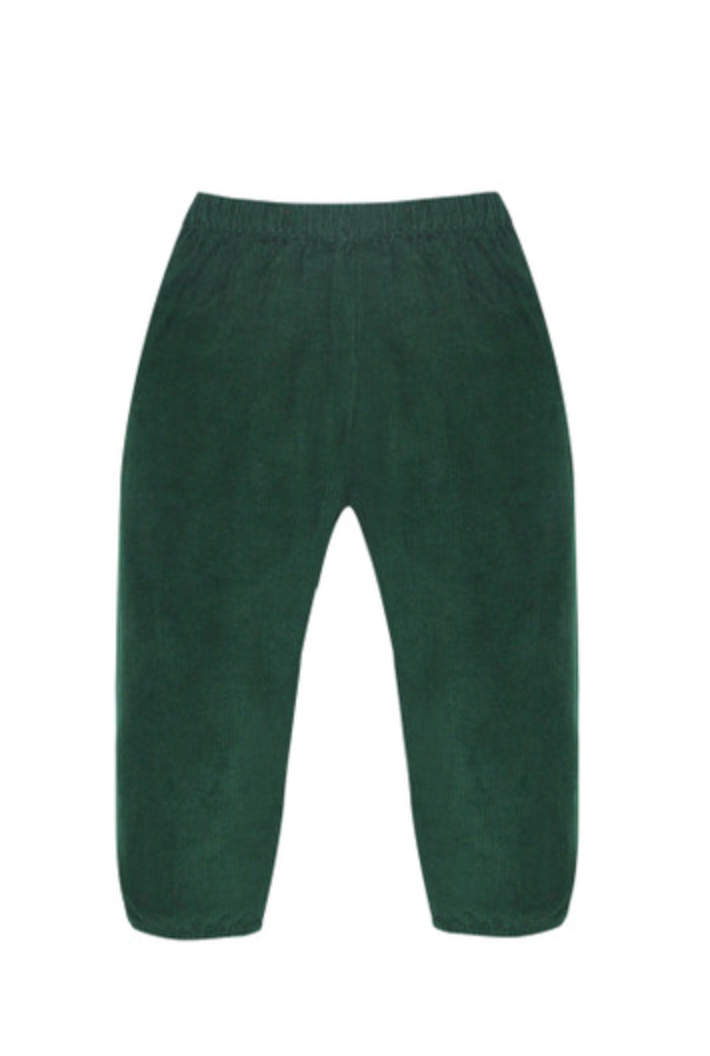 Christmas Green Cord Logan Elastic Pant