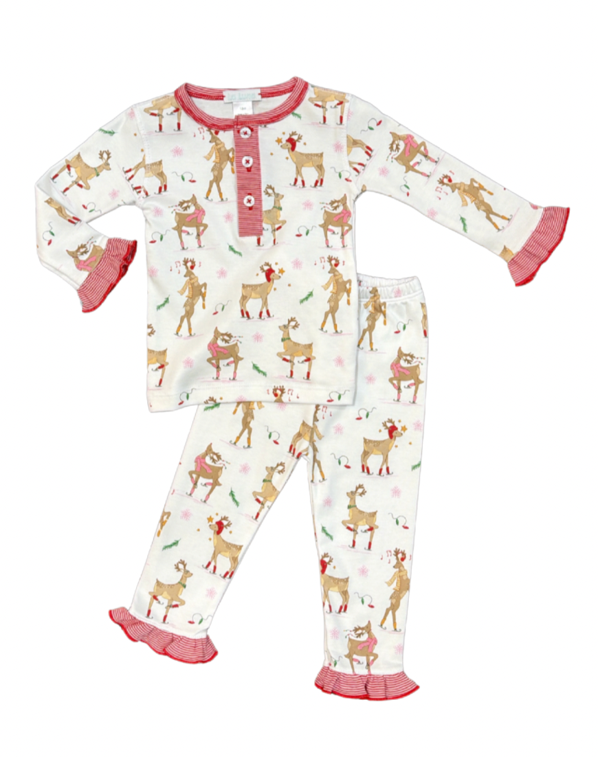 Pima LS Reindeer Girl Pajama Set