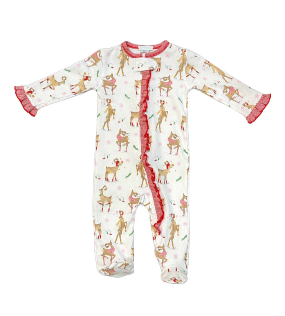 Pima Reindeer Girl Footie