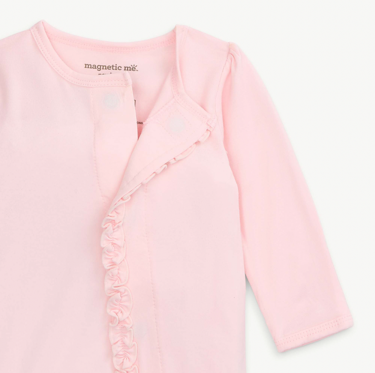 Magnetic Ruffle Footie- Pink Dogwood Modal