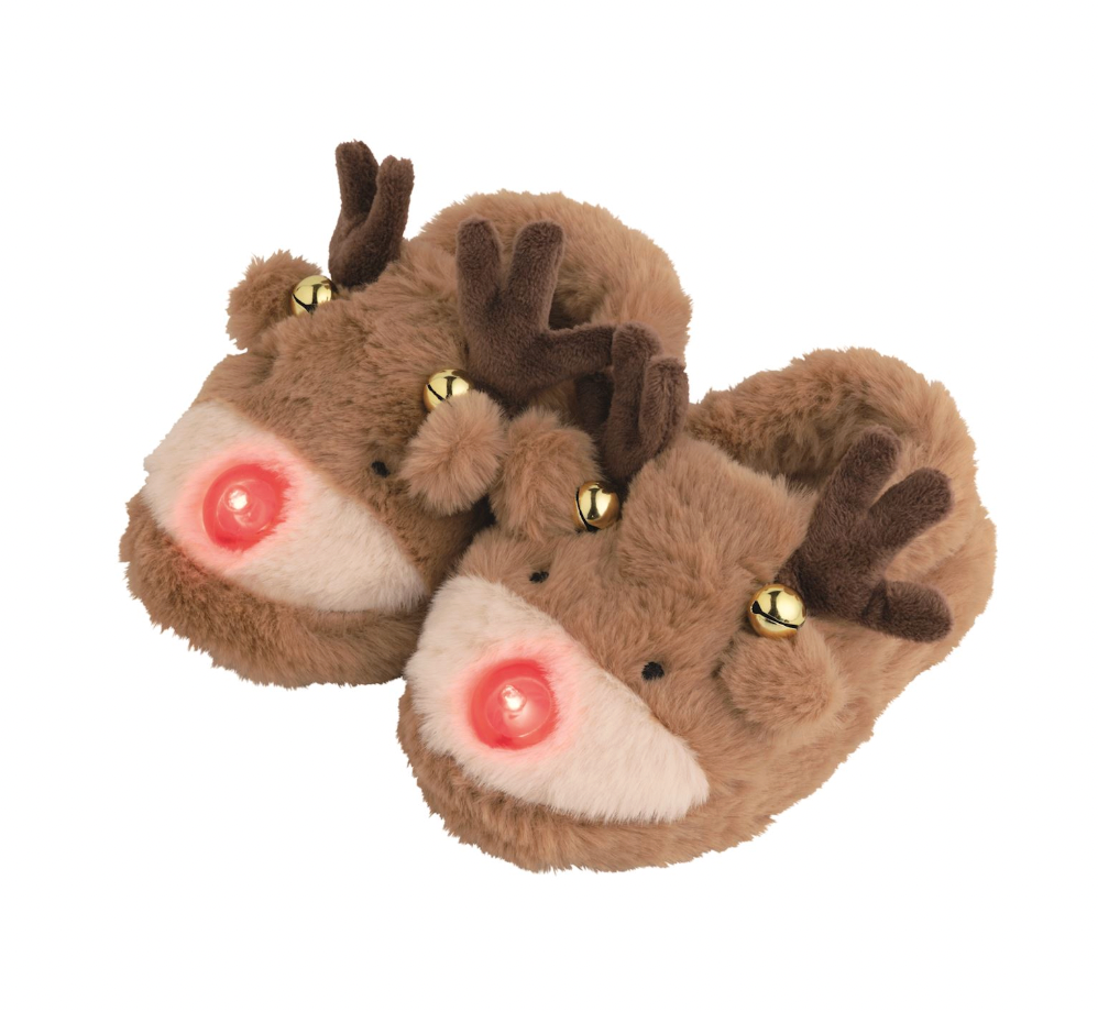 Reindeer Light Up Christmas Slippers