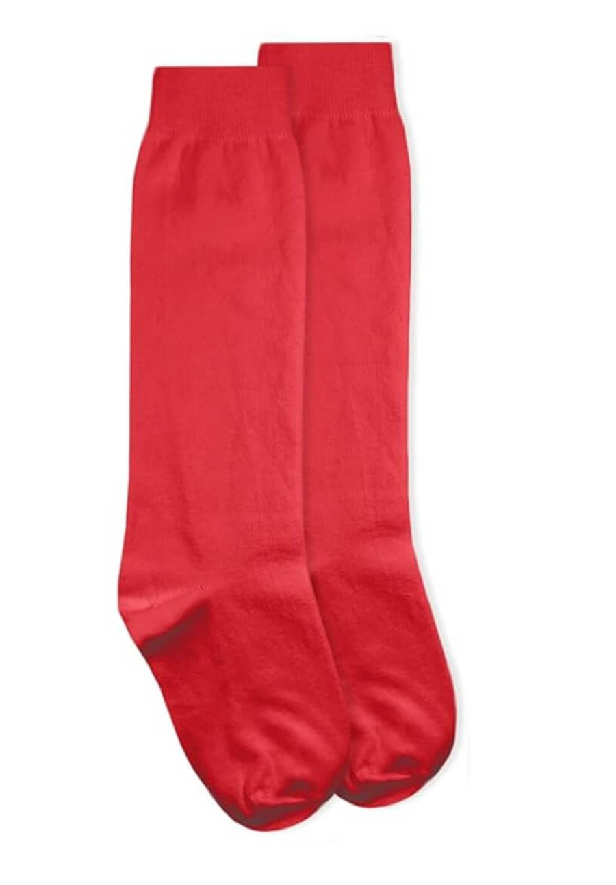 Cotton Knee High Socks- Red