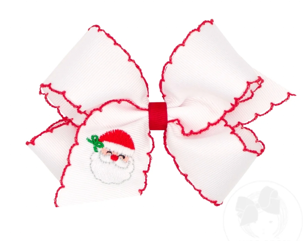 Moonstitch Santa Embroidered Hair Bow