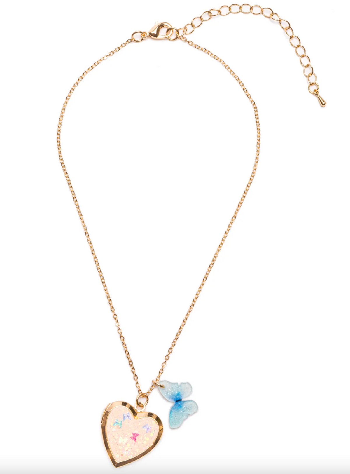 Butterfly Heart Locket Necklace