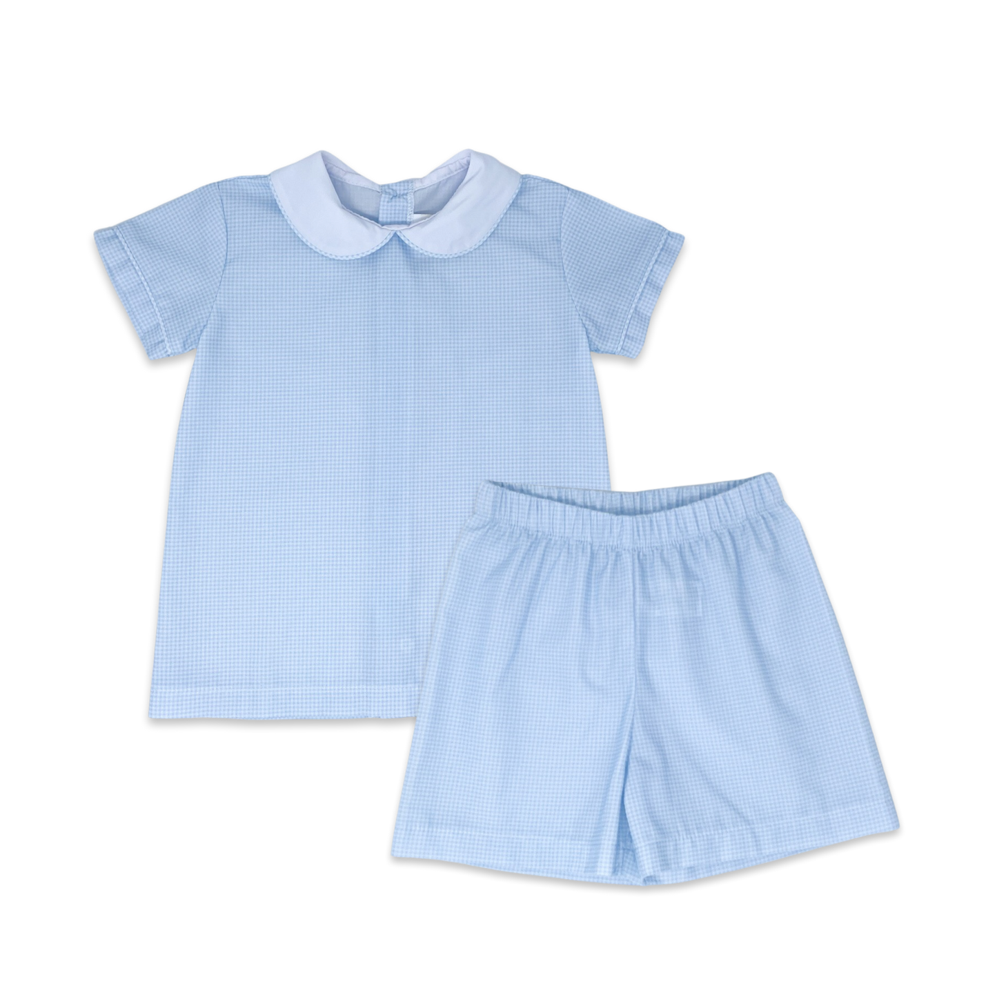 Sibley Short Set- Blue Minigingham
