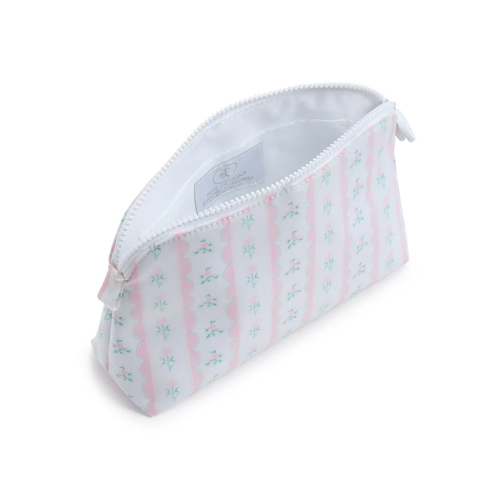 Goodie Cosmetic Bag - Ribbon Floral Pink