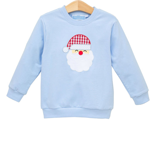 Light Blue French Terry Pullover - Santa