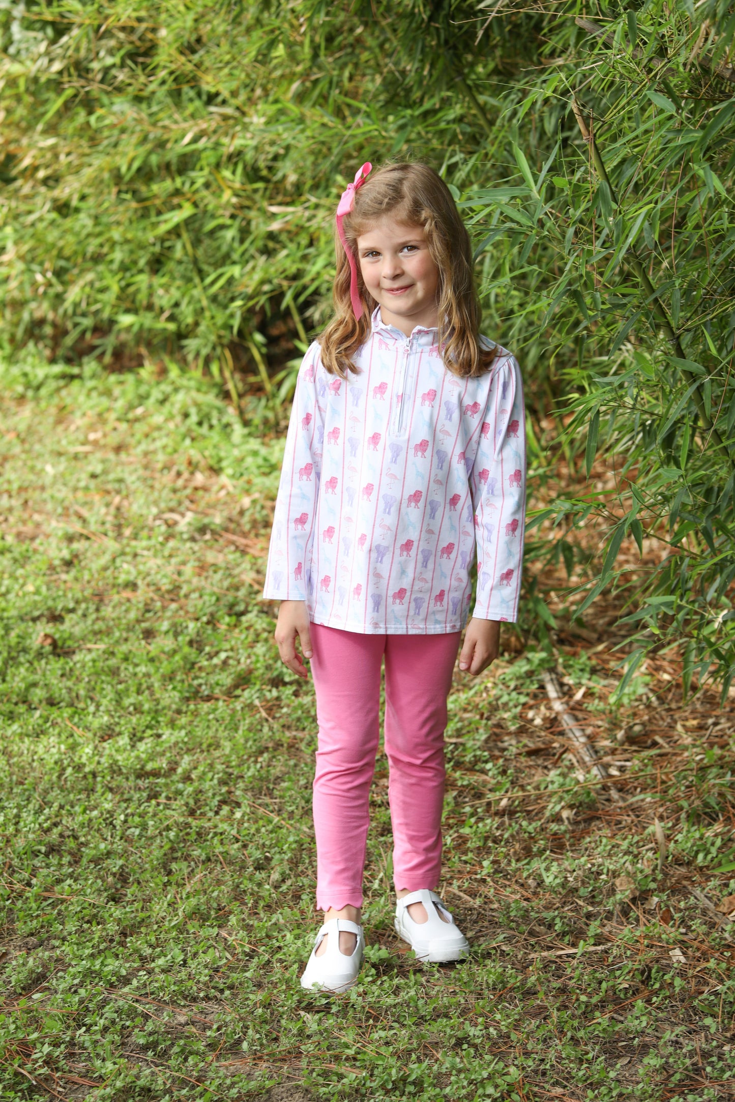1/4 Zip Pants Set - Welcome to the Jungle Pink